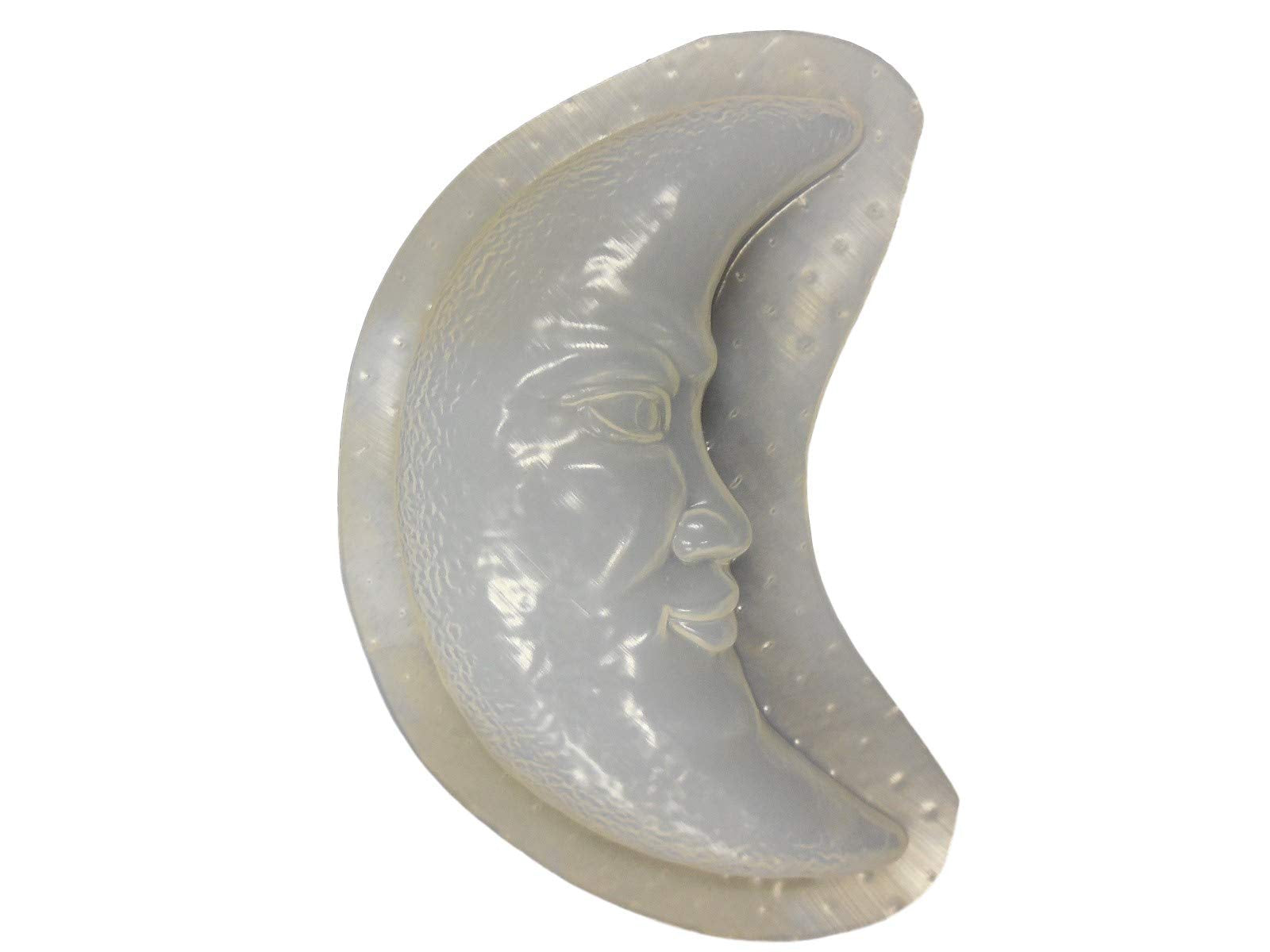 8 Inch Moon Shaped Face Plastic Craft Mold Use With Concrete Or Cement Make Into Garden Stones 7120