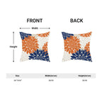 Fall Decor Pillow Covers 20X20 Inch Set Of 2 Burnt Orange Navy Blue White Dahlia Floral Decor Throw Pillows Modern Geometry Flow