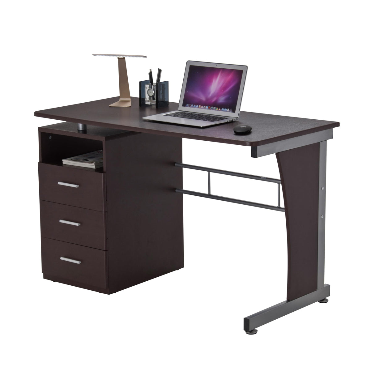 Techni Mobili 48 In Computer Desk with Drawers – Home Office Desks with Storage – Heavy-Duty and Moisture-Repellant with Storage Drawers