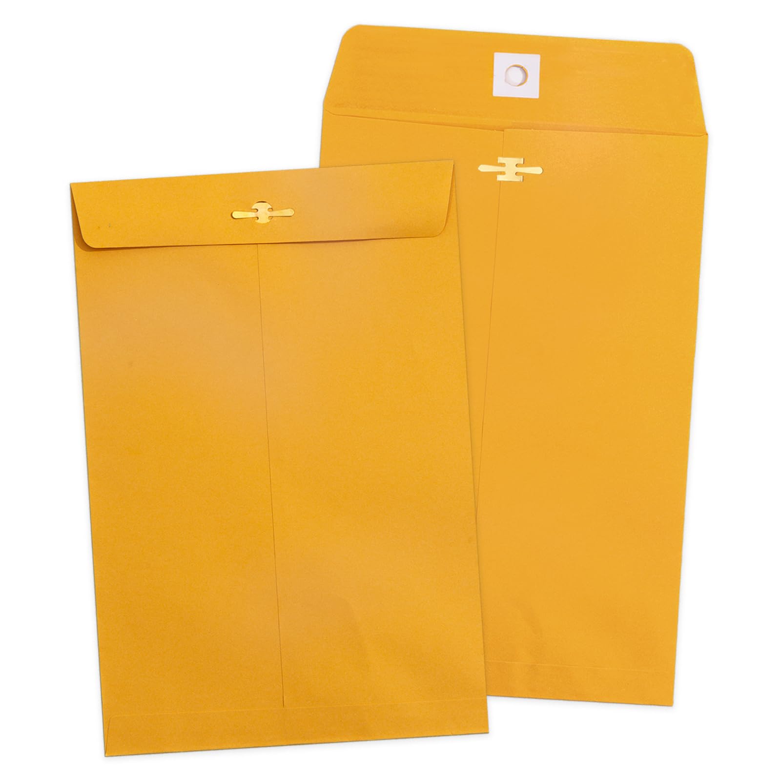 6X9 Clasp Envelopes - 100 Pack, Goefun Yellow Manilla Envelopes 6X9, 100Gsm Heavy Kraft Paper, For Business, Legal, Office