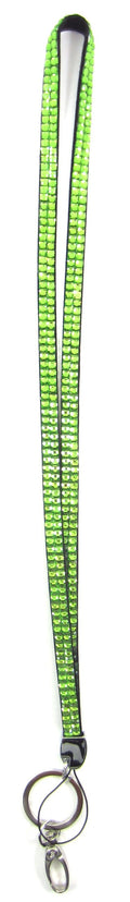 Wigspedia Lime Green Rhinestone Crystal Lanyard Id Badge Keychain Holder 19.5'