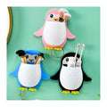 ARICA Penguin Toothbrush Holder Storage Organizer for Bathroom Wall Mounted Penguin Shape with Self Adhesive Stick Multipurpose 