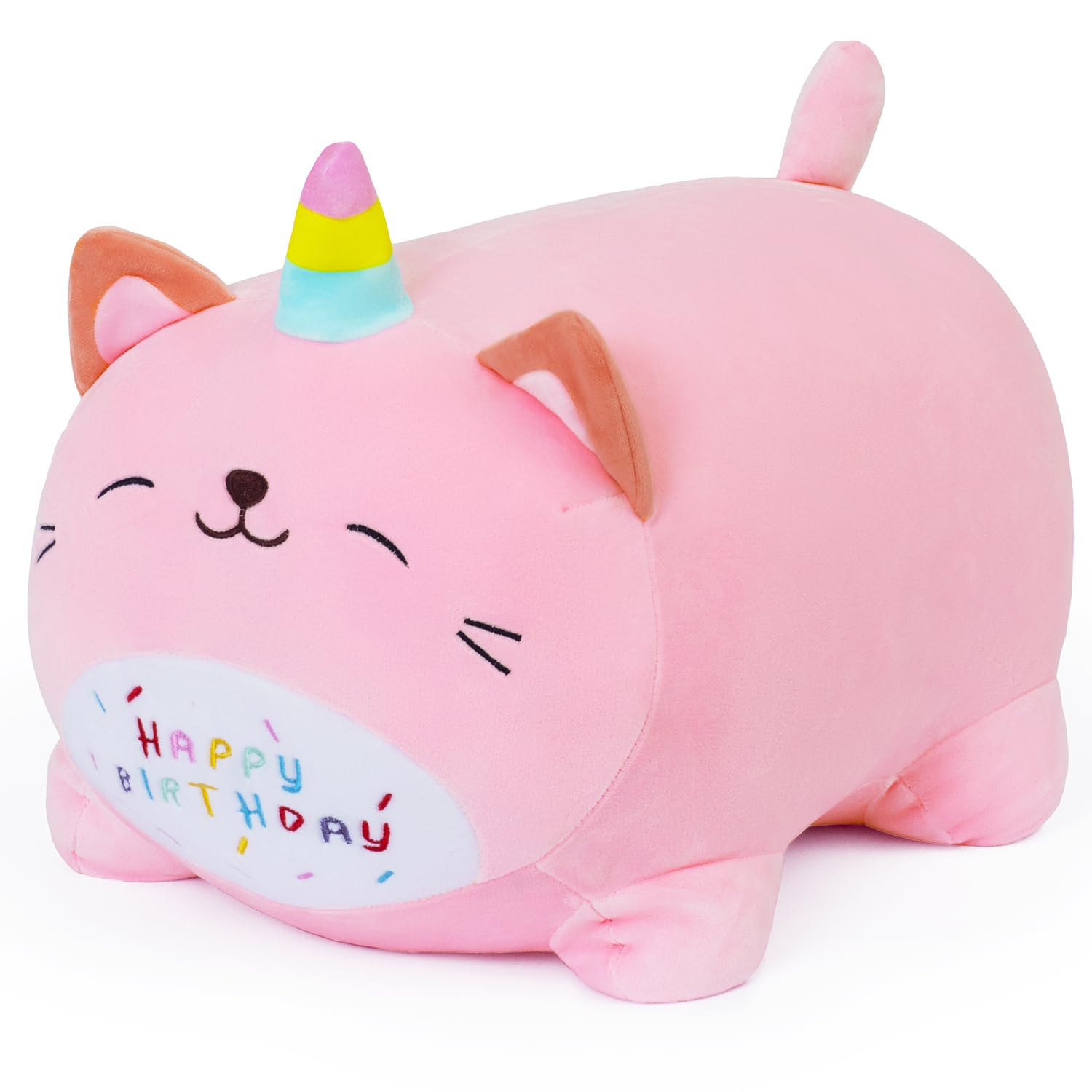 Yeqivo Kawaii Birthday Unicorn Plush, Soft Happy Birthday Unicorn Plush Pillow Toy For Kids (25Cm/9.8Inch)