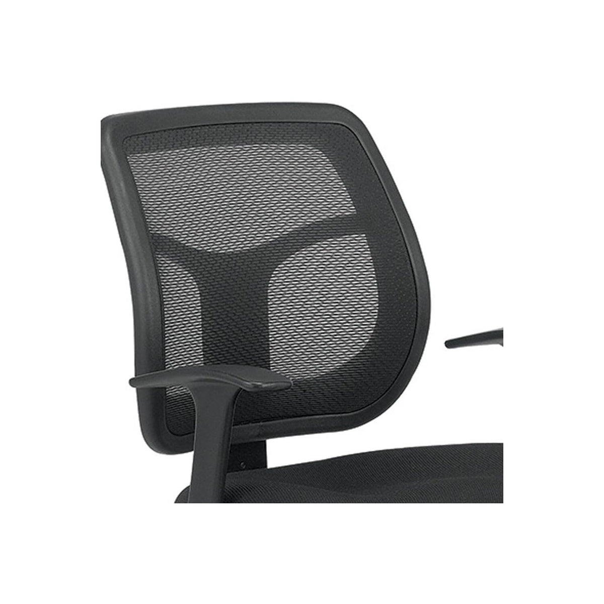 HomeRoots Black Fabric Seat Swivel Task Chair Mesh Back Plastic Frame