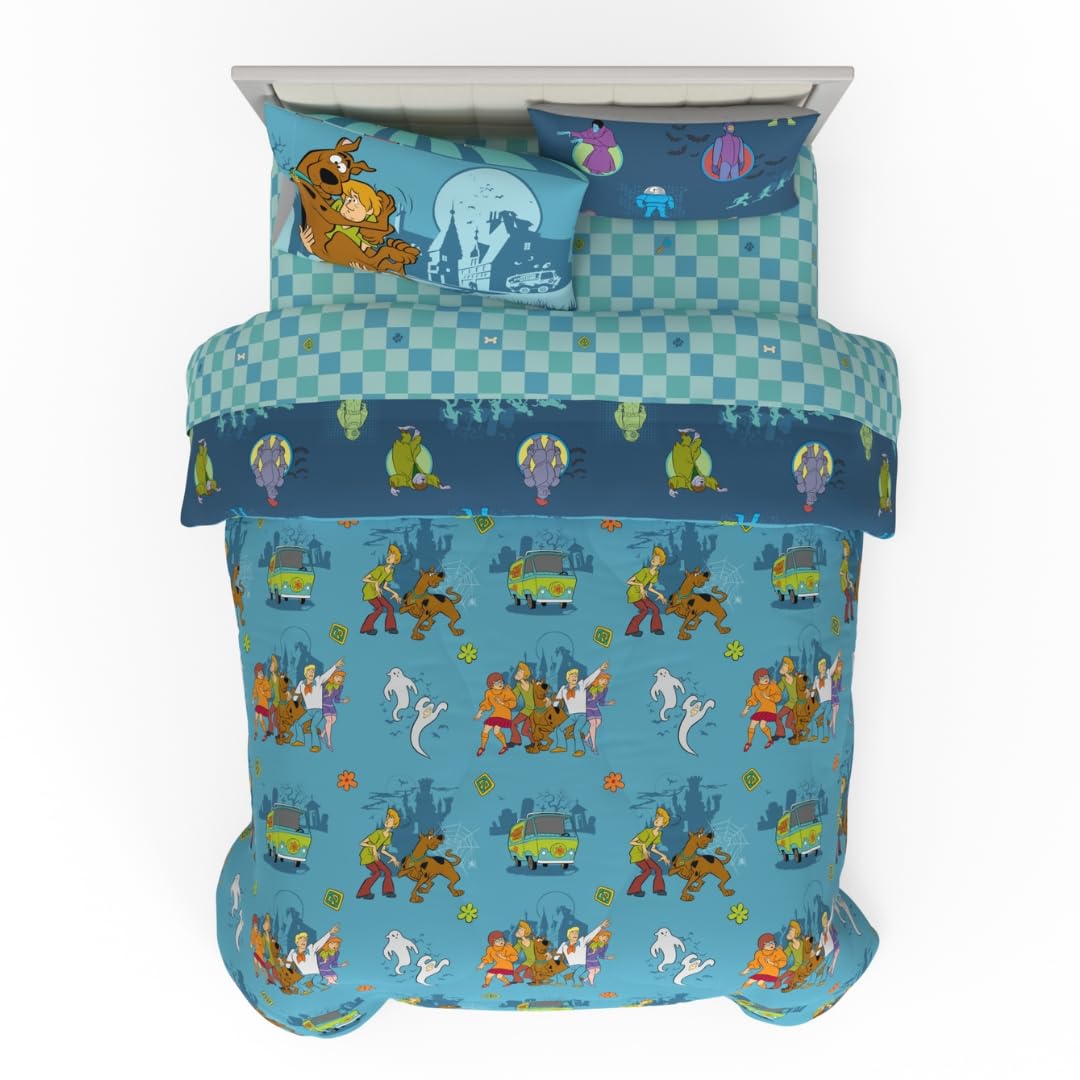 Franco Scooby Doo Bedding 7 Piece Super Soft Reversible Comforter And Sheet Set With Sham, Full, (Officially Licensed Product)