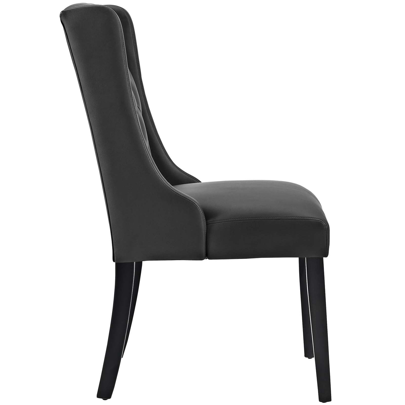 Modway Baronet Modern Tufted Vegan Leather Upholstered Dining Chair in Black