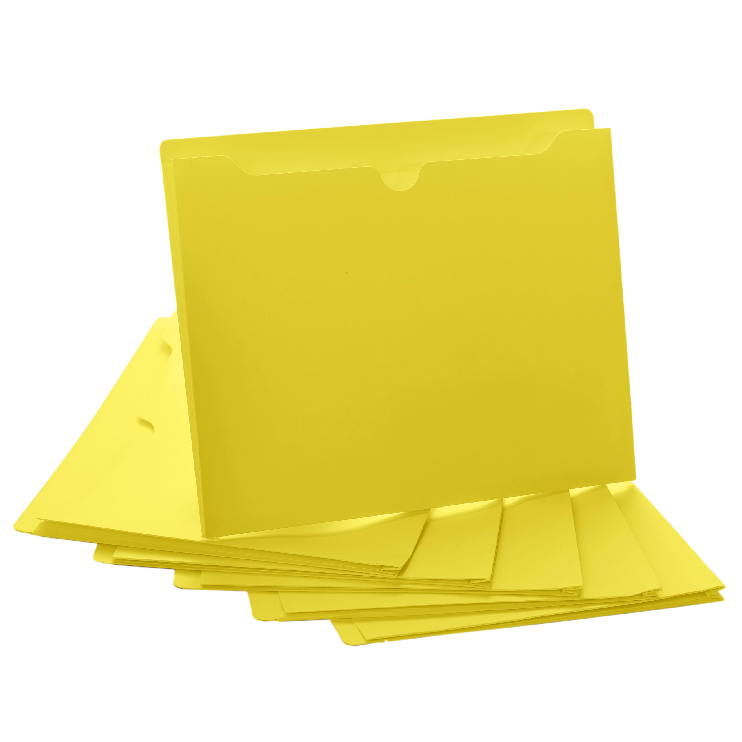 Yellow File Jackets, 1 Inch Expansion, Letter Size, Reinforced Straight-Cut Tab, 6 Pack