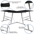 Flash Furniture Ginny L-Shaped Desk 83.5" Computer Corner Desk, Gaming Corner Desk, Home Office Corner Desk, Gaming Desk, Space Saving, Easy To Assemble, Black
