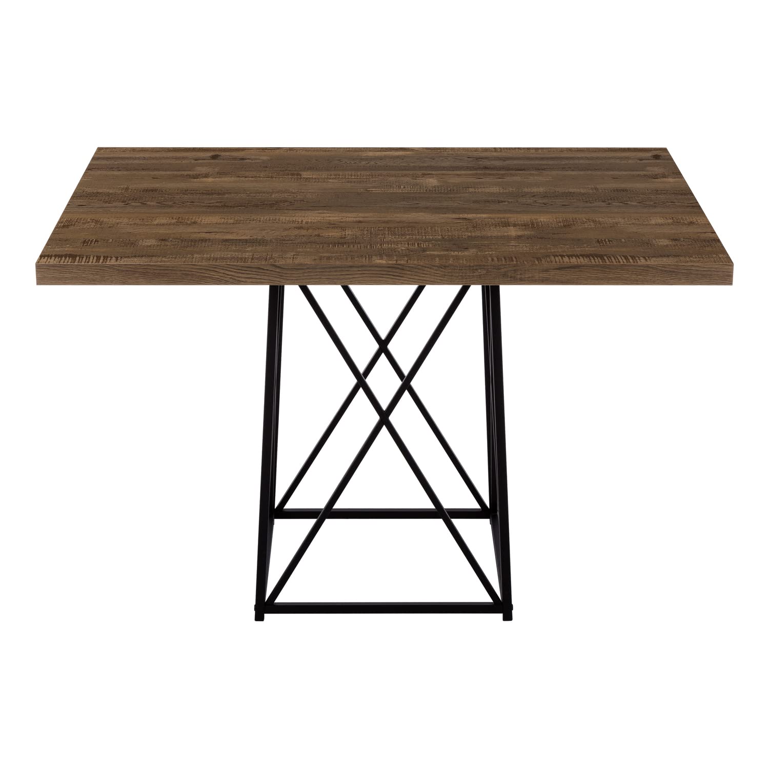 Monarch Specialties Dining Table Metal, 36&quot; X 48&quot;, Brown Reclaimed Wood-Look/Black Base