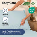 Extra Deep Pocket Full Sheets - 4 Piece Breathable & Cooling Bed Sheets - Hotel Luxury Bed Sheet Set - Soft, Wrinkle Free & Comfy - Easily Fits Extra Deep Mattresses - Deep Pocket Ice Blue Sheets Set