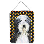Caroline's Treasures SS4290DS1216 Bearded Collie Candy Corn Halloween Portrait Wall or Door Hanging Prints Aluminum Metal Sign K