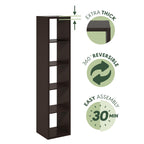 Furinno Cubicle Open Back Decorative Verticle Cube Storage Organizer, 5-Cube, Dark Oak