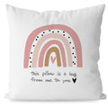 Keuspi Pink Boho Rainbow This Pillow Is A Hug From Me To You Decor Pillowcase Throw Pillow Cover 18X18 Inch,Pink Boho Rainbow Ho