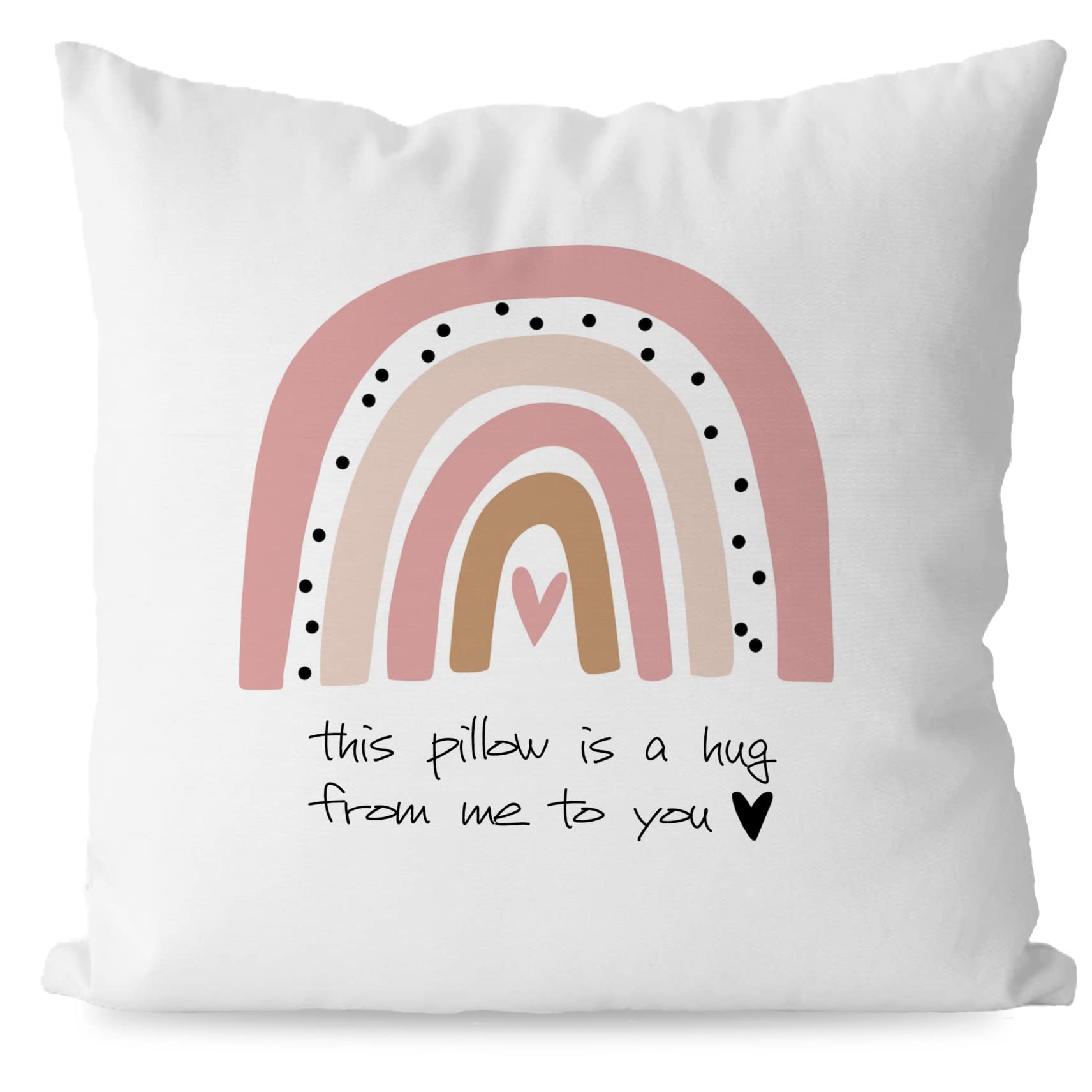 Keuspi Pink Boho Rainbow This Pillow Is A Hug From Me To You Decor Pillowcase Throw Pillow Cover 18X18 Inch,Pink Boho Rainbow Ho