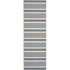 SAFAVIEH Courtyard Collection 2'3' x 10' Beige/Blue CY6062 Stripe Indoor/ Outdoor Patio Backyard Mudroom Runner Rug
