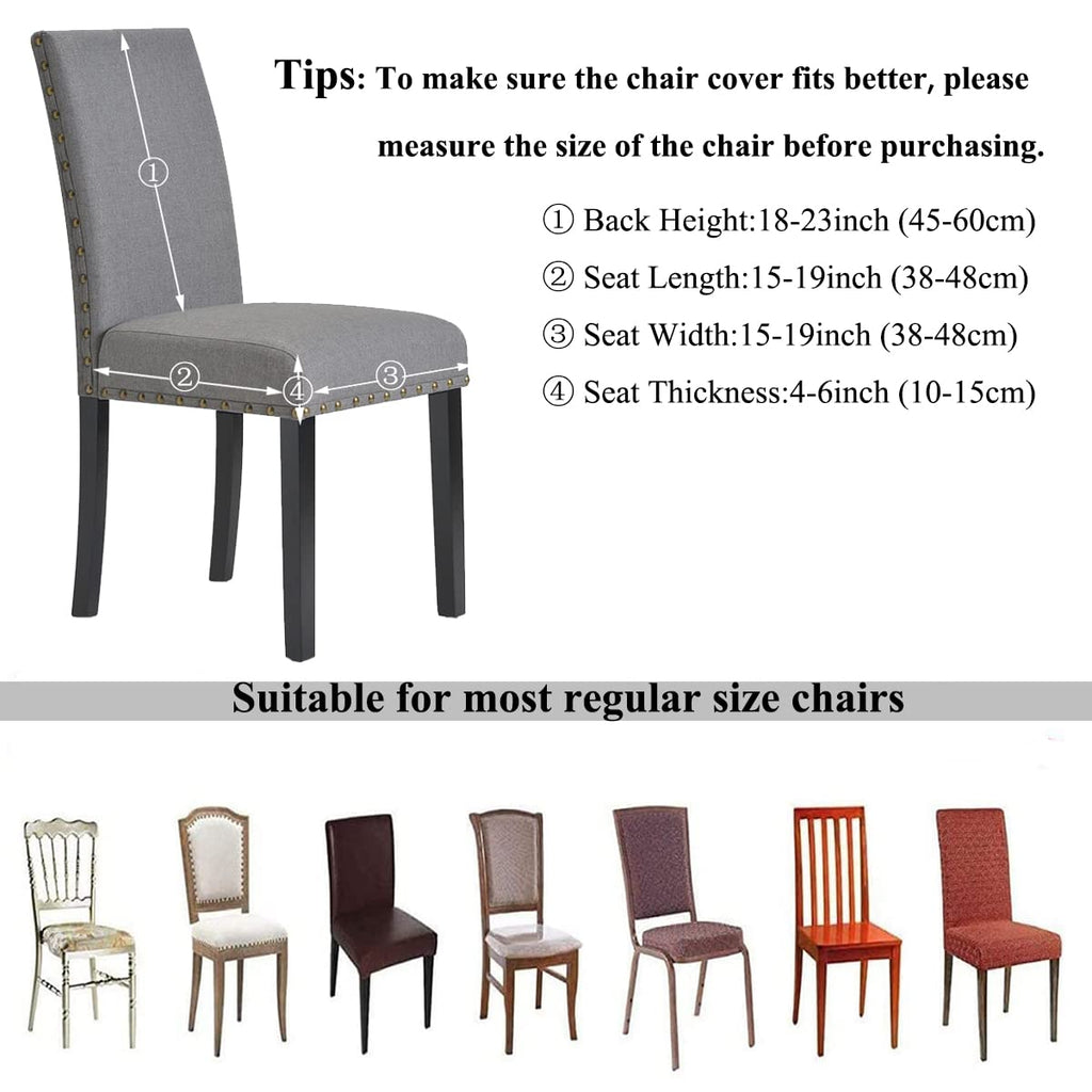 Hzdhclh Beige Chair Covers For Dining Room 6 Pack,Stretch Spandex Parsons Chair Slipcovers Set Of 6,Washable Anti-Dust Chair Sea