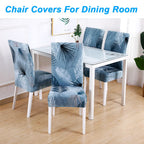 Hzdhclh Blue Chair Covers For Dining Room 6 Pack,Stretch Spandex Parsons Chair Slipcover Set Of 6,Washable Anti-Dust Chair Seat