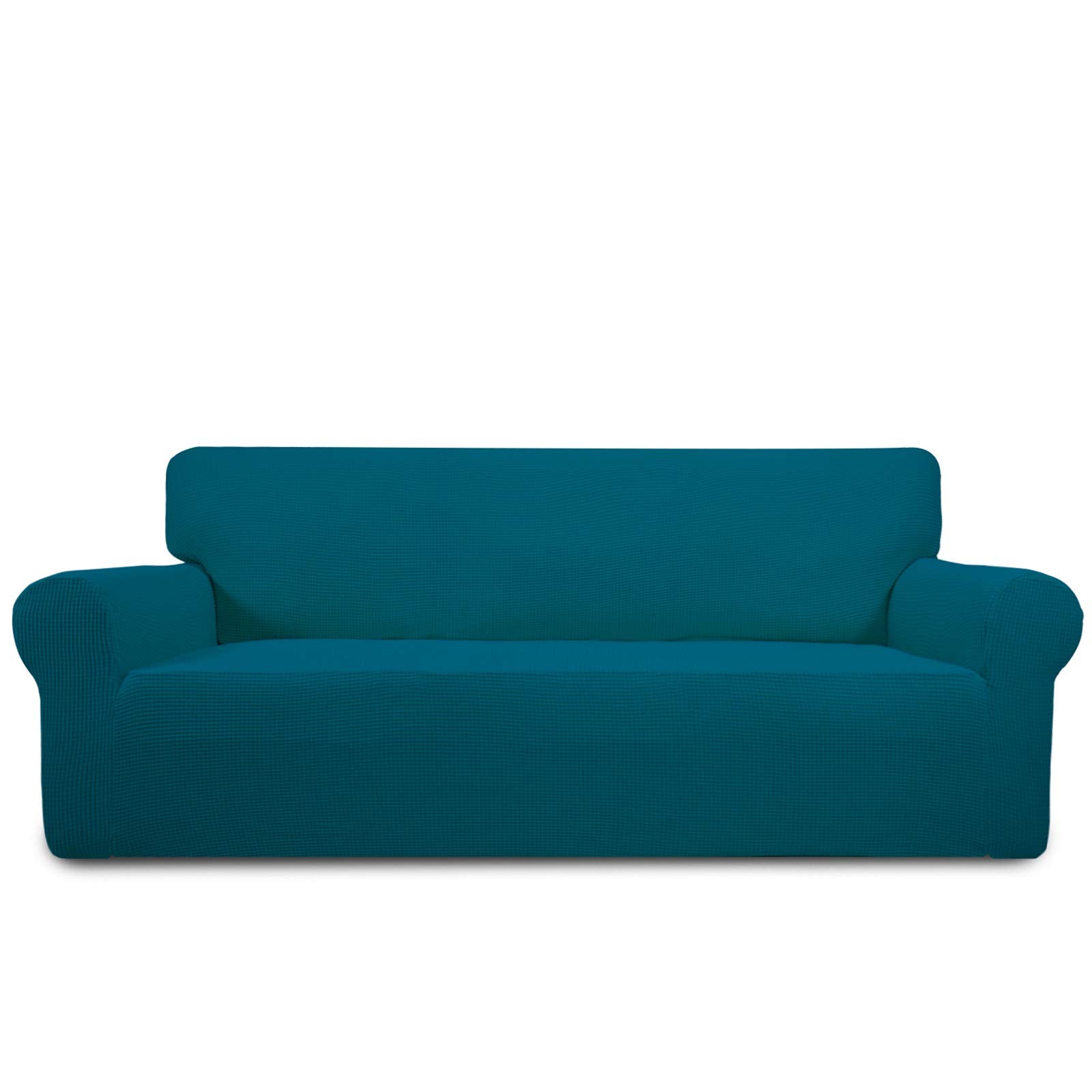 Purefit Stretch Oversized Sofa Slipcover – Spandex Jacquard Non Slip Soft Couch Sofa Cover, Washable Furniture Protector With Non Skid Foam And Elastic Bottom For Kids (Oversized Sofa, Peacock Blue)