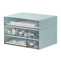 Milulugo Plastic Storage Drawer, 6 Drawers Desk Organizer, Makeup Organizer, Blue (6.5'L X 8.9'W X 5.1'H)