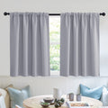 RYB HOME Blackout Curtains Grey - Sunlight Block Energy Saving Drapes for Bedroom Bathroom Home Office Small Window Treatment Pa