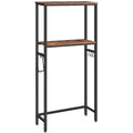 Hoobro Over-The-Toilet Storage, 2-Tier Bathroom Organizer Over Toilet, Bathroom Shelves With Toilet Paper Holder And Hooks, Freestanding Storage Shelf, Space Saver, Rustic Brown And Black Bf49Ts01