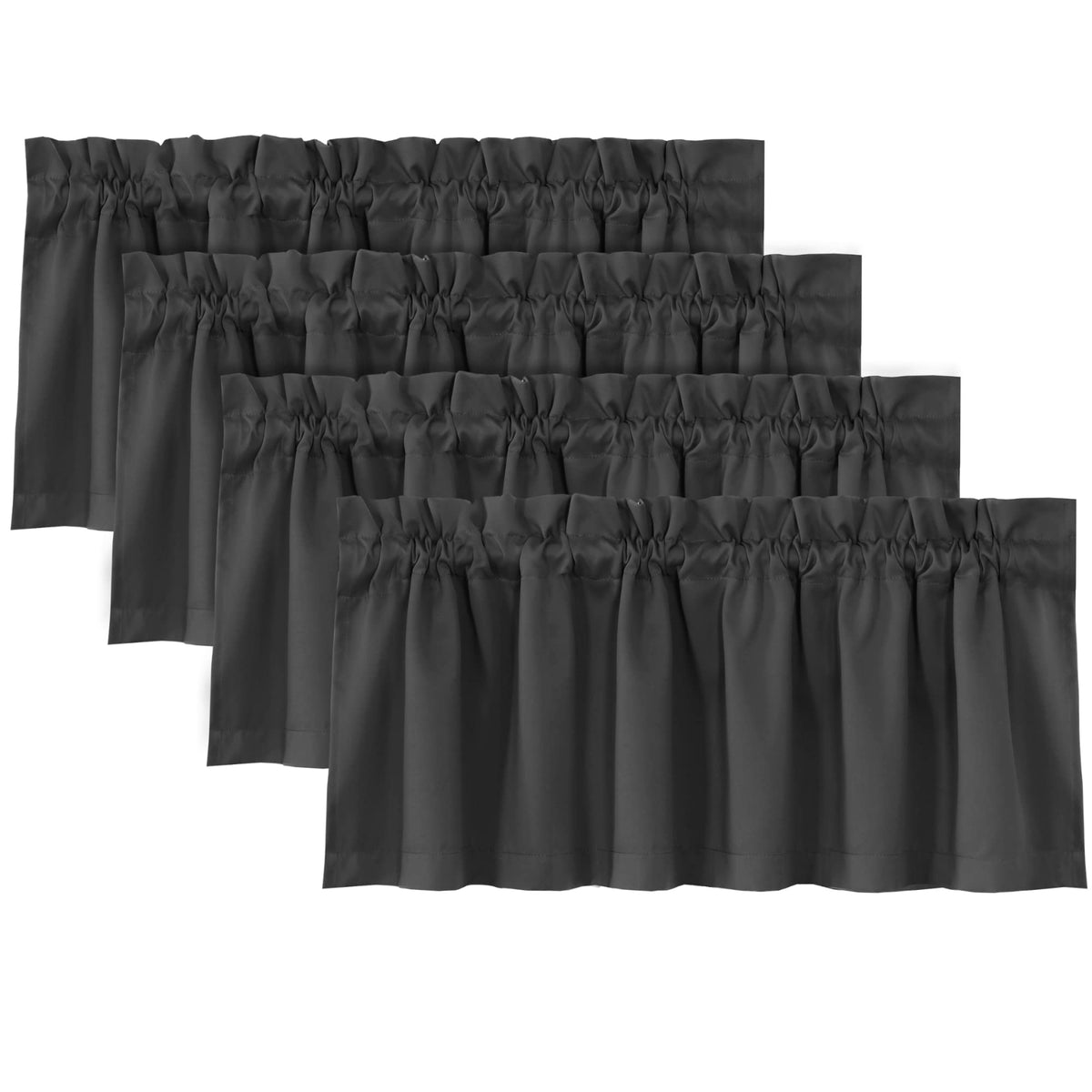 H.Versailtex 100% Blackout Curtain Valances For Kitchen Windows/Bathroom/Living Room/Bedroom Thermal Insulated Rod Pocket Valanc