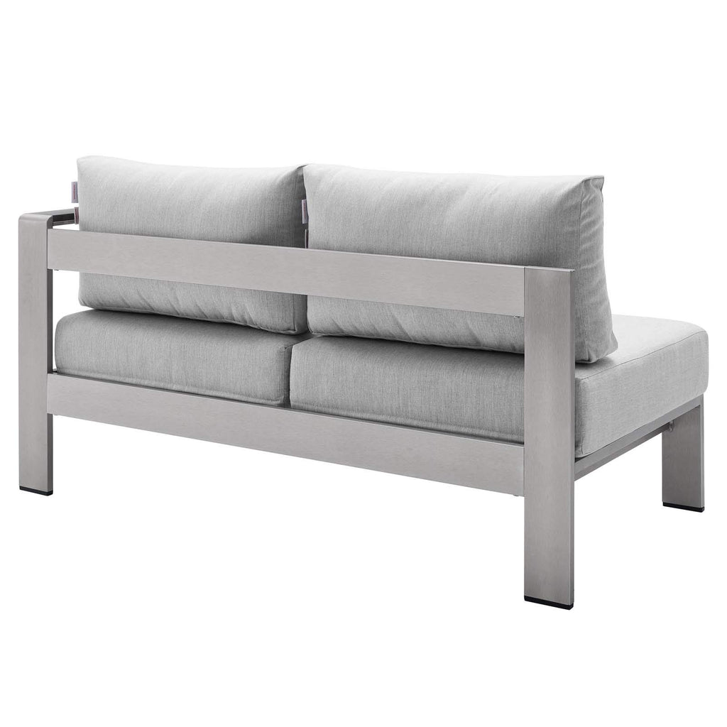 Modway Eei-4222-Slv-Gry Shore Sunbrella Patio Right-Arm In Silver Gray