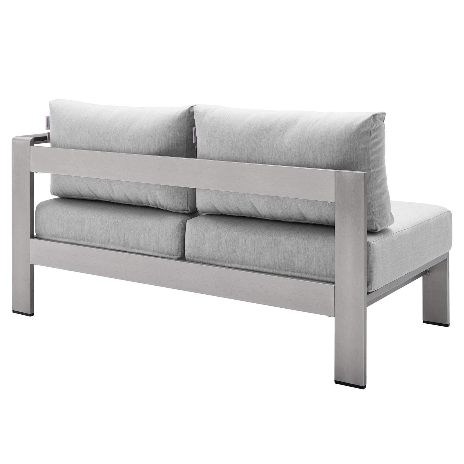 Modway Eei-4222-Slv-Gry Shore Sunbrella Patio Right-Arm In Silver Gray