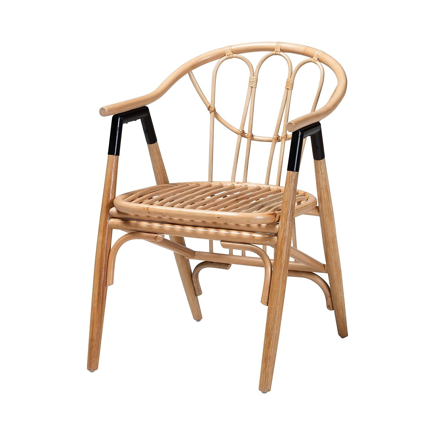 Baxton Studio Cyntia 59.1-inch W Dining Set, Natural Brown/Black, 5-Piece (2341283713284HT)