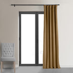 Hpd Half Price Drapes Signature Velvet Thermal Blackout Curtains For Living Room 84 Inch Long (1 Panel) Rod Pocket Insulated Blackout Curtains For Bedroom Window Curtains, 50W X 84L, Amber Gold
