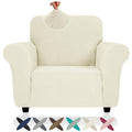 Znsayotx Super Stretch Chair Slipcover (31'-46'), New Striped Sofa Chair Covers For Living Room, Dogs Pet Friendly Anti-Slip Chair Protector Spandex Armchair Slipcovers (Beige, Chair)