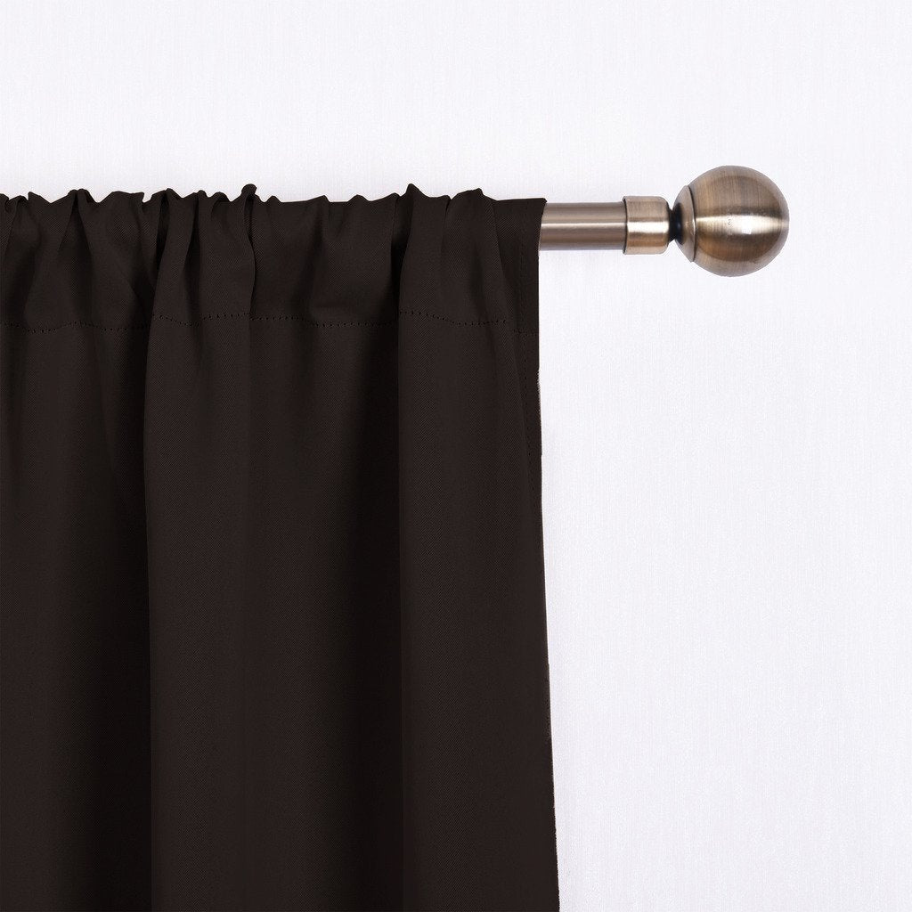 Nicetown Balloon Blind Curtain For Doors - Tie Up Shade Blackout Curtain For Bedroom Window/Thanksgiving (Toffee Brown, Rod Pock