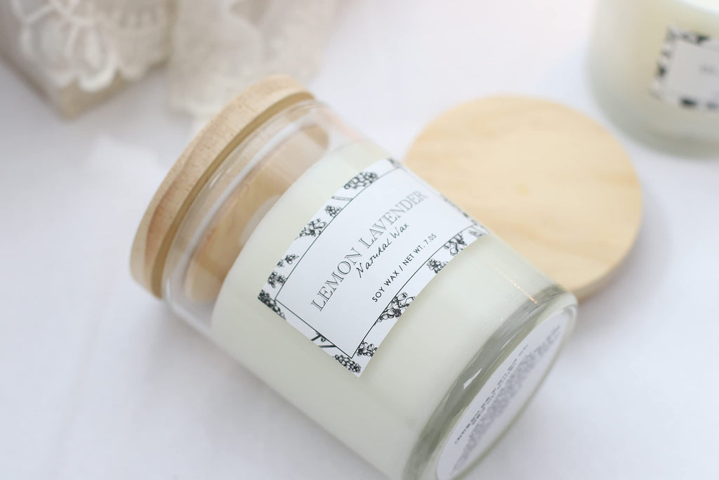 Aronica Non Toxic Soy Candles Organic For Home, Lavender Lemon Essential Oil Candle, All Natural Best Friend Gift, Luxury Home S