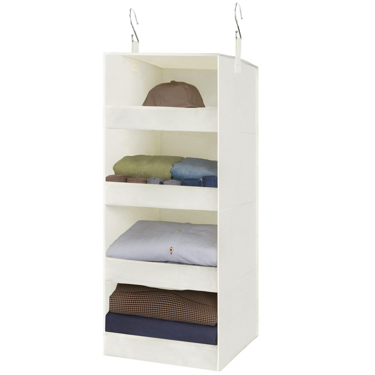 GRANNY SAYS 4-Shelf Hanging Organizer, Wall Mount, Fabric, 1-Pack