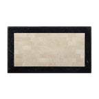 Acme Furniture Rectangular Coffee Table, Marble Top/Black