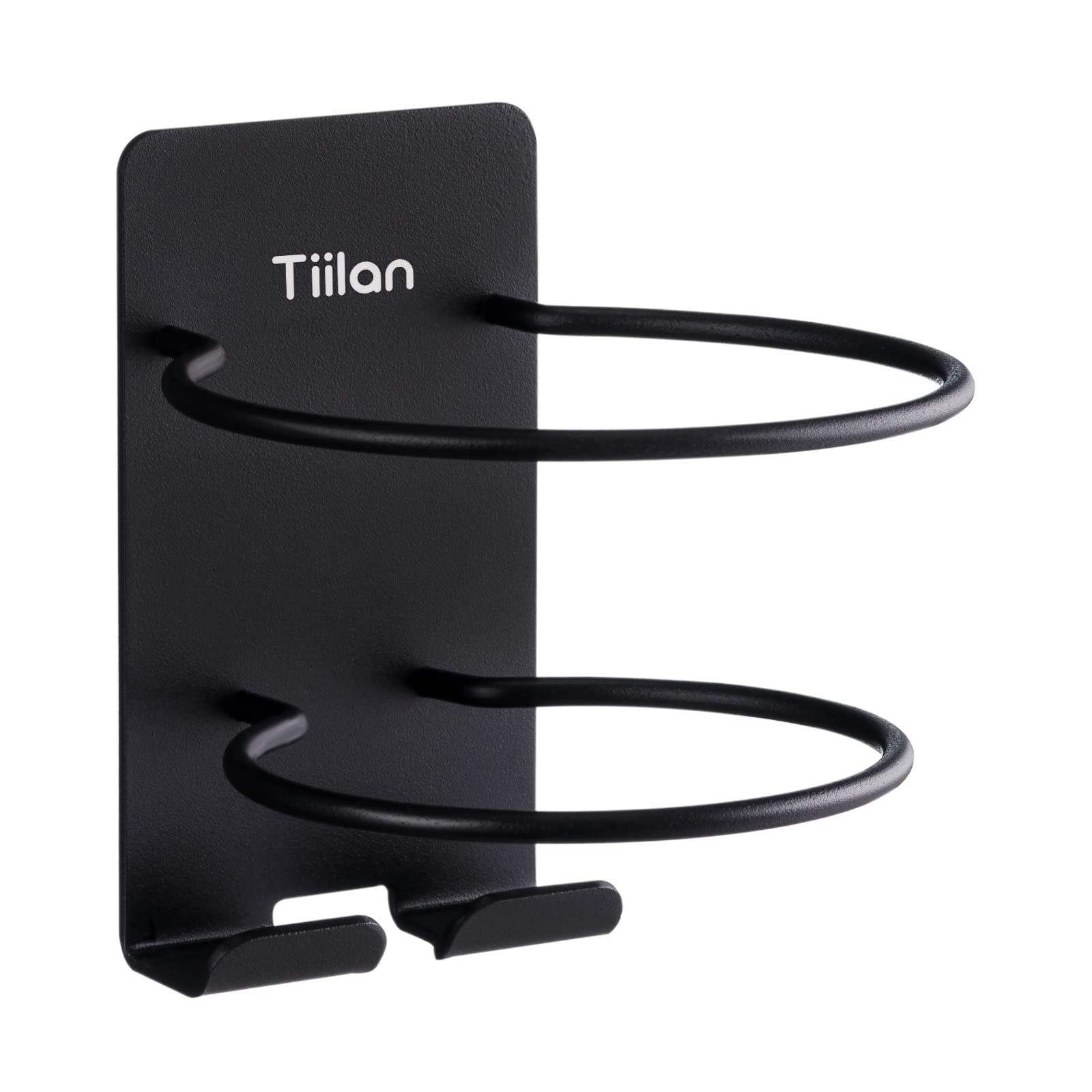 Tiilan Hair Dryer Holder Wall Mount Self Adhesive, SUS 304 Stainless Steel Bathroom Hair Blow Dryer Rack Organizer, Black