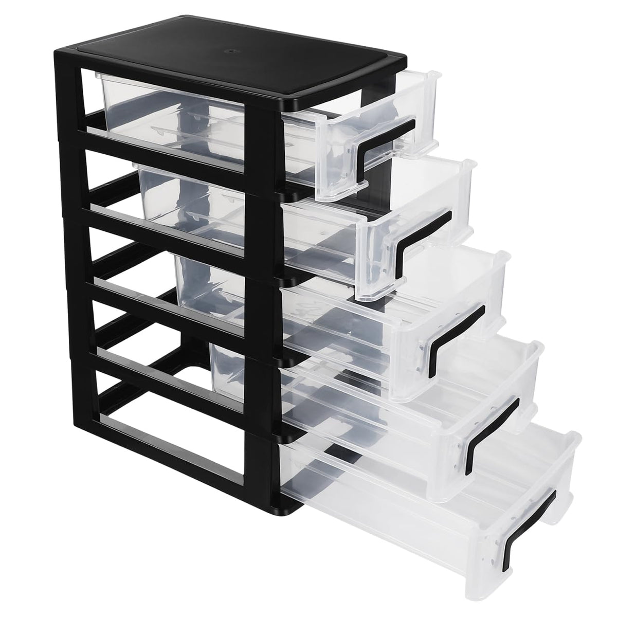 SAFIGLE 5 Drawer Storage Organizer Plastic Drawer Type Closet Storage Cabinet Portable Sundries Holder for Office Study Living R