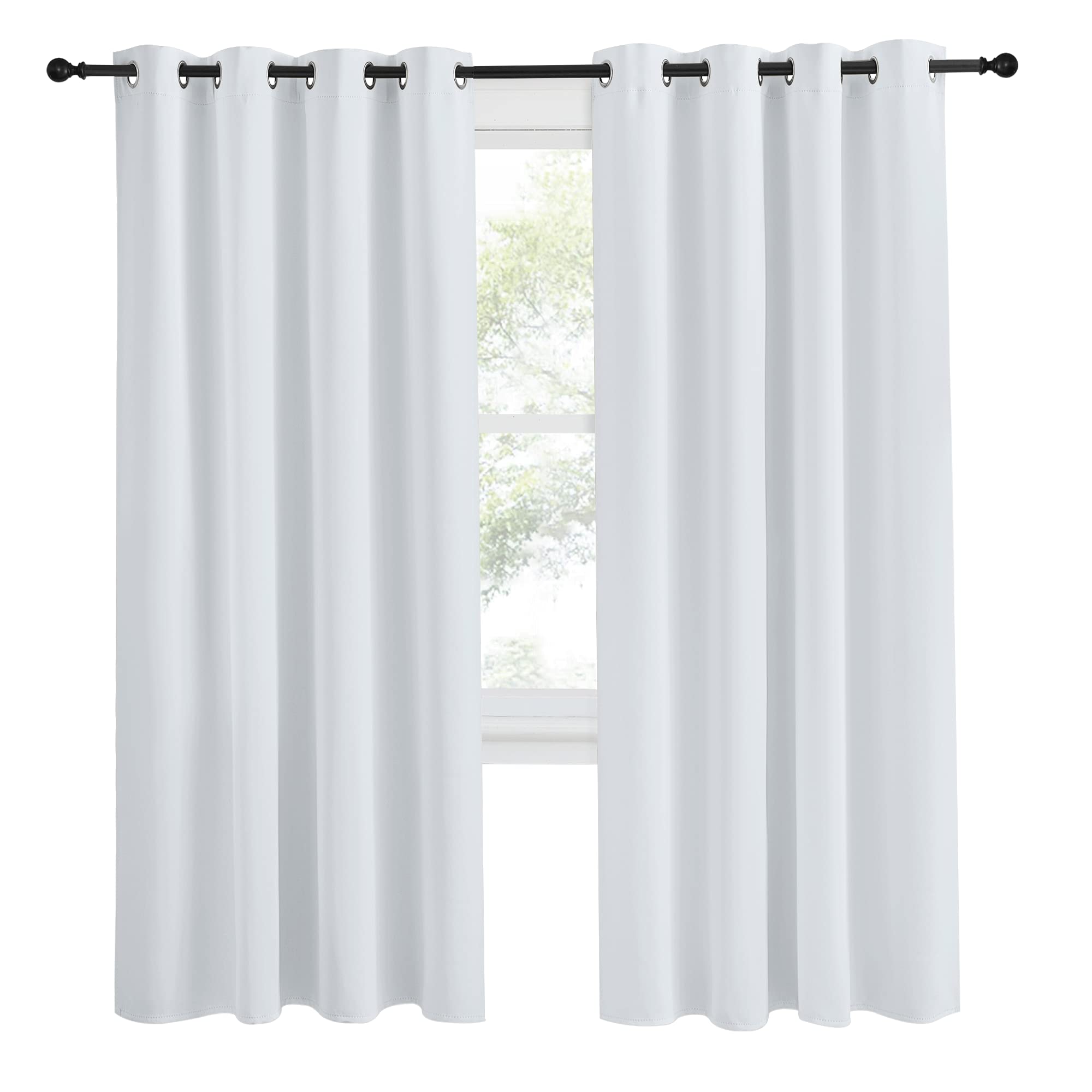 Nicetown Room Darkening Window Curtain Panel, 55X78 Inches, 1 Pack, Cloud Grey Color, Solid Thermal Insulated Blind Privacy Drape For Bedroom
