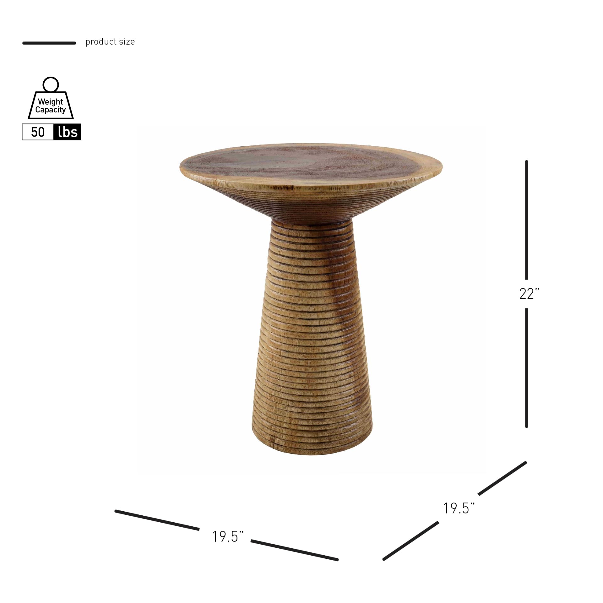 Npd Furniture And More Duma Trembesi, Natural Side/End Table