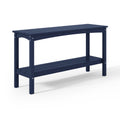 Costaelm Outdoor Shelf For Patio, 55' Outdoor Hdpe Plant Table, Adirondack 2-Tier Shelf Entry Console Table, Sideboard Table For Outdoor Bar, Navy Blue