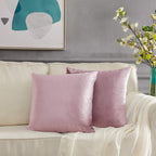 Gigizaza Decorative Couch Throw Pillow Cover,Set Of 2 20X20 Sweet Lilac Pillow Covers,Square Sofa Velvet Throw Cushions