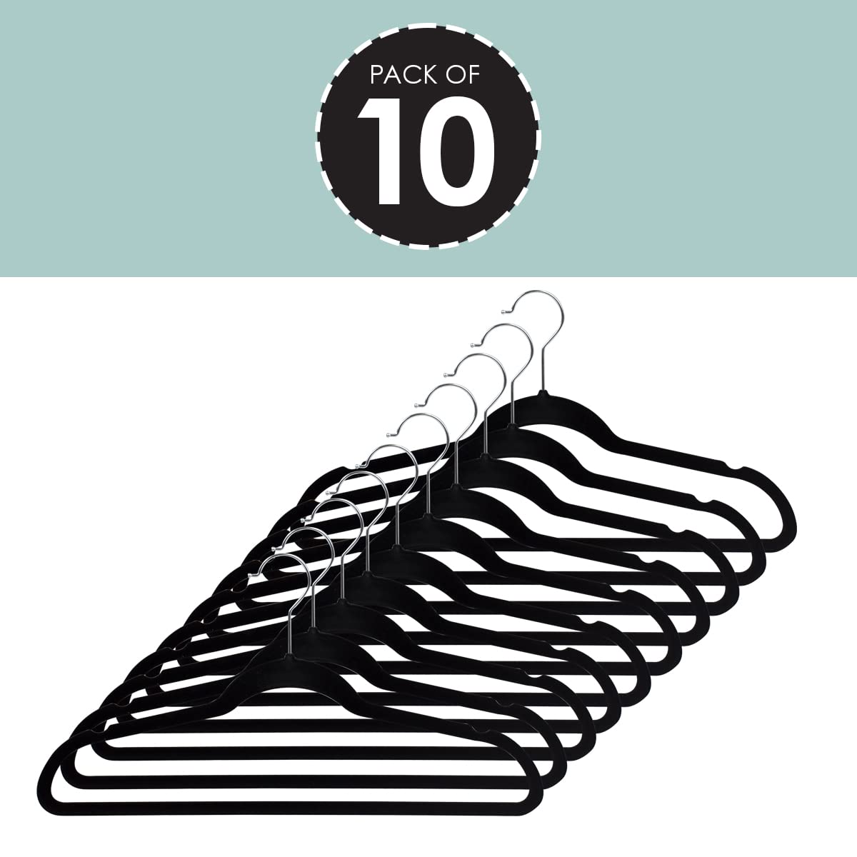 10 Pack Velvet Hanger Black