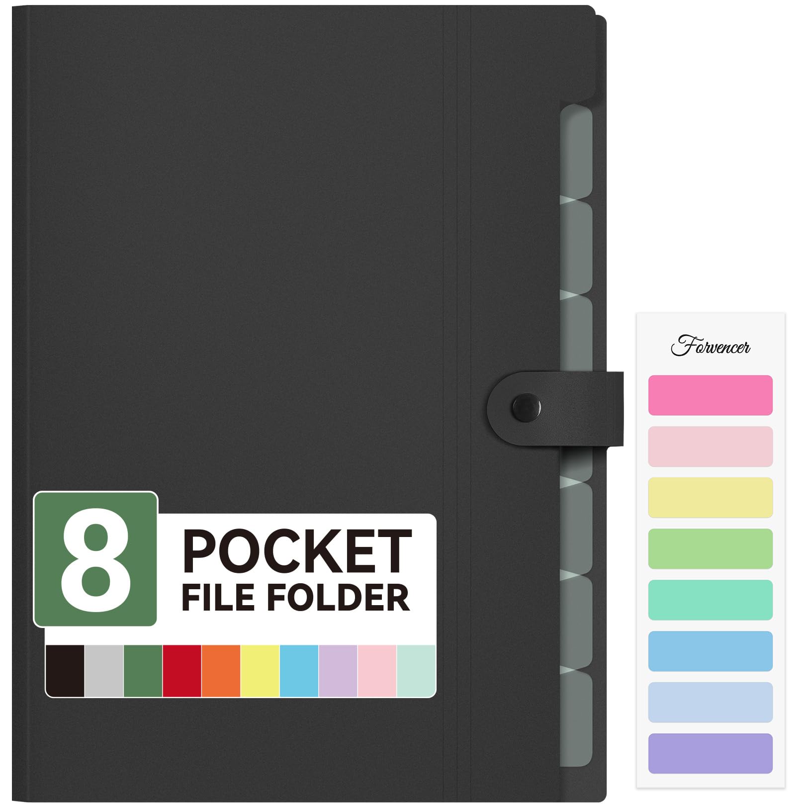 Forvencer Expanding File Folder With 8 Pocket, Letter Size Accordion File Organizer, Portable Folders For Documents, Cute Paper