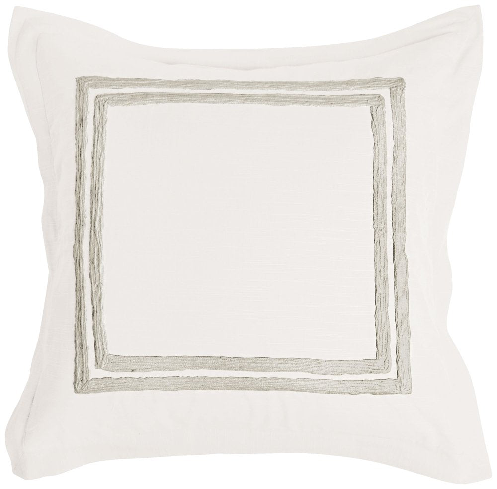 Universal Lighting and Decor Kosas Home Kent 26x26 Hand-Stitched Embroidered Cotton Euro Sham in Ivory