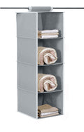 Acormek Hanging Organizer, 4 Tier Closet Wardrobe Organizer Clothes Storage Non Woven Closet Cloth Organizer For Clothes/Foldabl