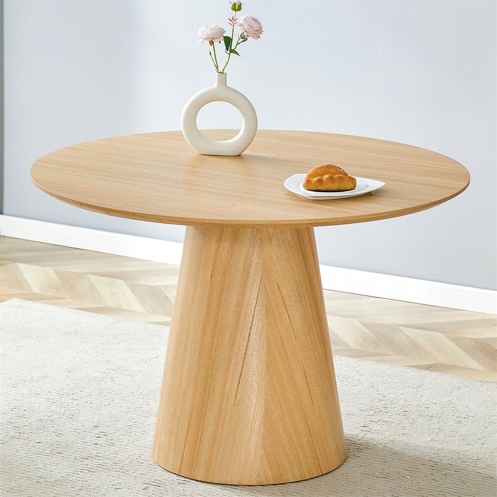 47' Round Dining Table, Small Round Dining Table, Modern Dining Room Table, Space-Saving Kitchen Table For Dining Room, Perfect