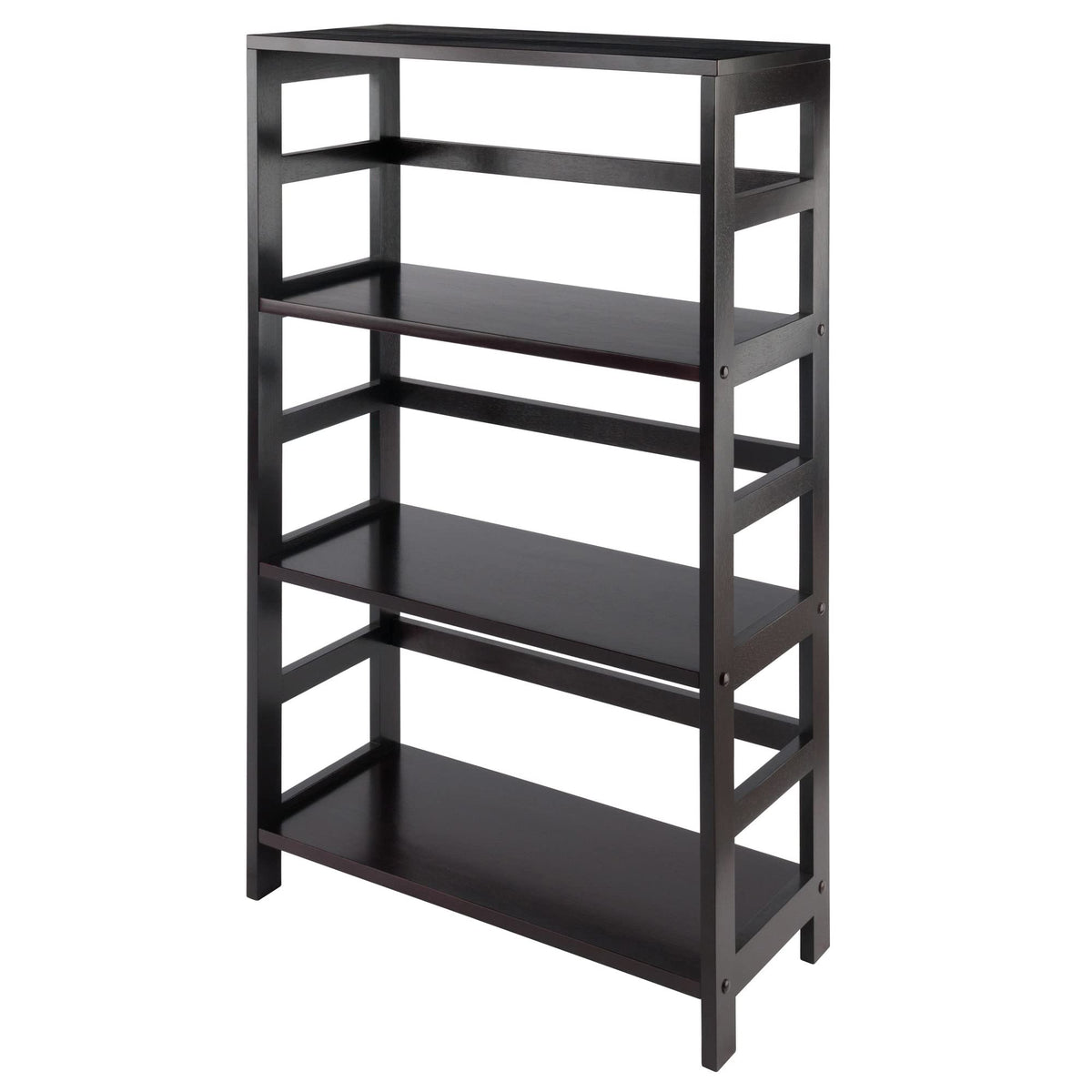 Winsome Leo 3-Tier Storage Shelf, for Living Room, Home Office, Bedroom, Espresso