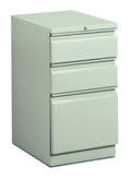 HON 19-7/8-Inch Efficiencies Mobile Pedestal File with 1 File and 2 Box Drawers, Light Gray