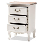 Baxton Studio Capucine 18.9-inch W x 13.6-inch D End Table, White and Oak (151-9205-HiT)