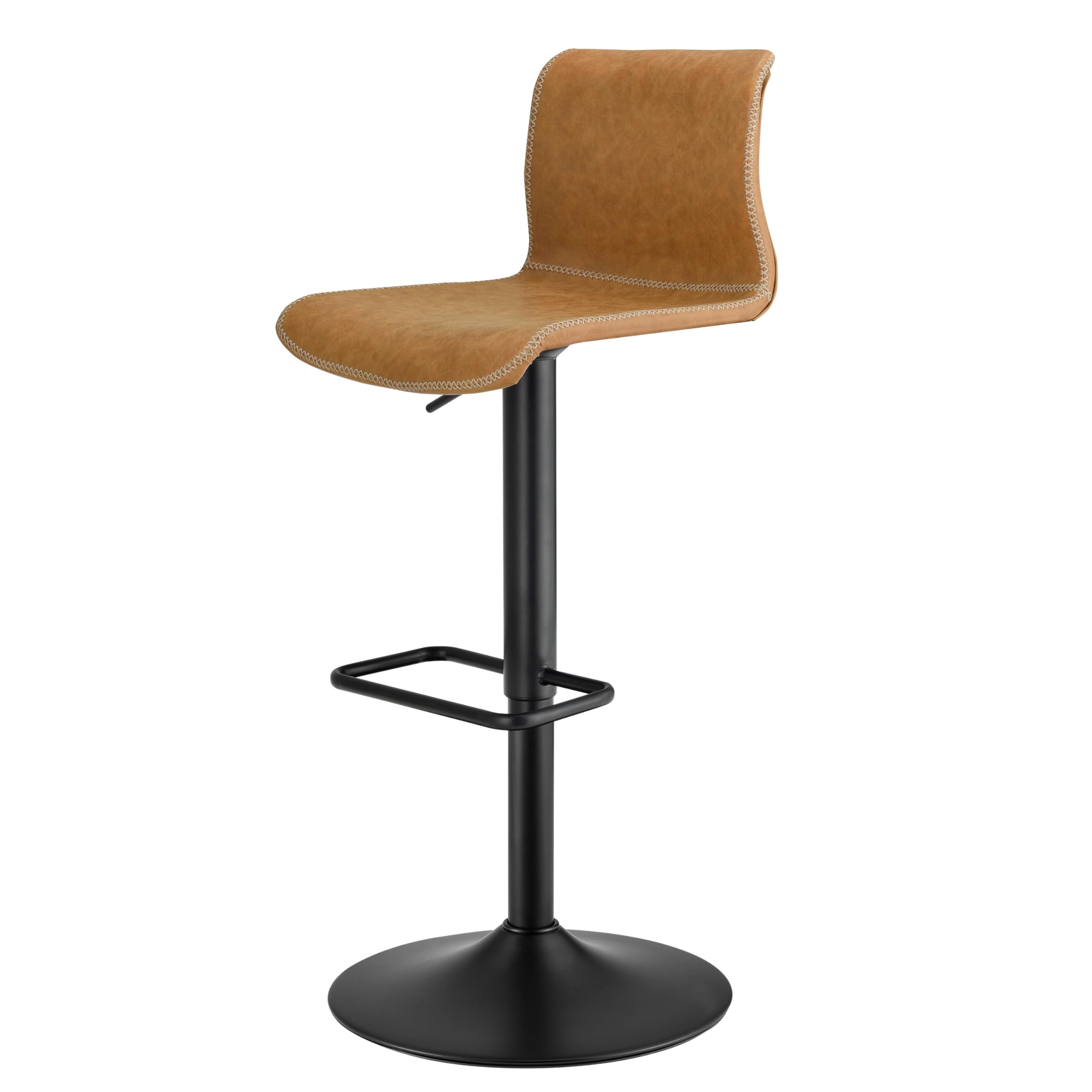 Jayden PU Leather Low Back Gaslift Bar Stools - Thumbnail 2